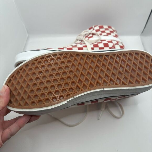 Vans Women’s Red and White Checkered High-Top Sneakers Size 8 - Picture 6 of 8